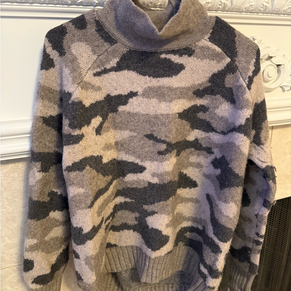 Christian Siriano Camouflage Turtleneck Sweater